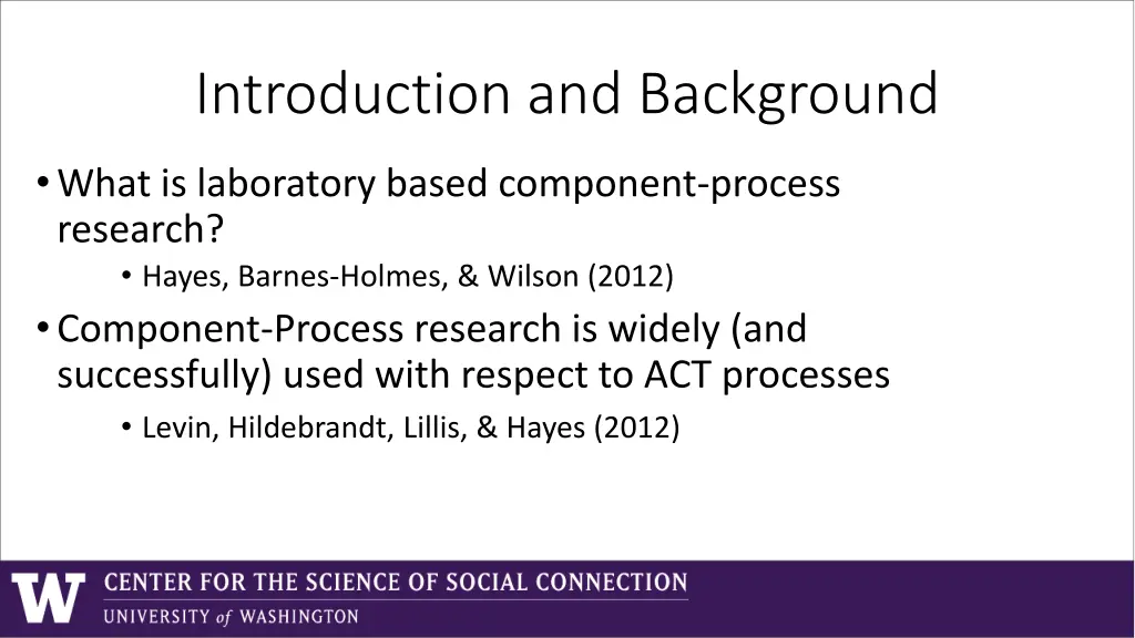 introduction and background