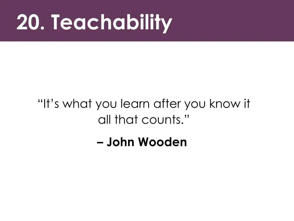 20 teachability