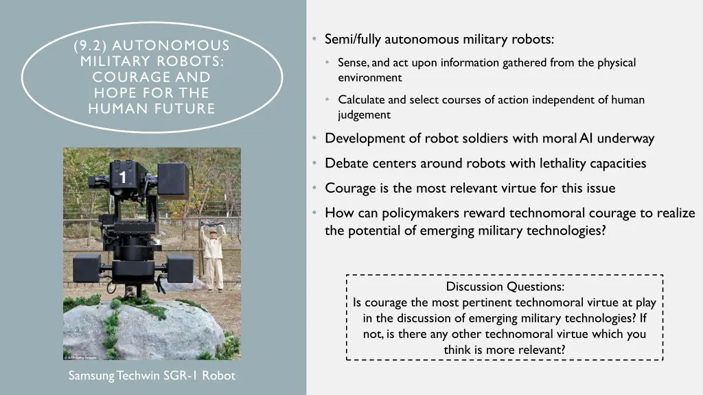 semi fully autonomous military robots