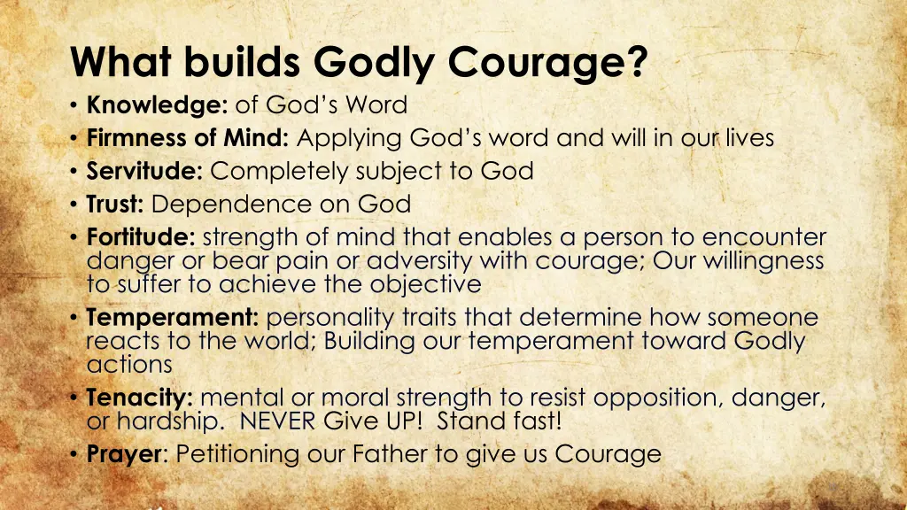 what builds godly courage knowledge of god s word