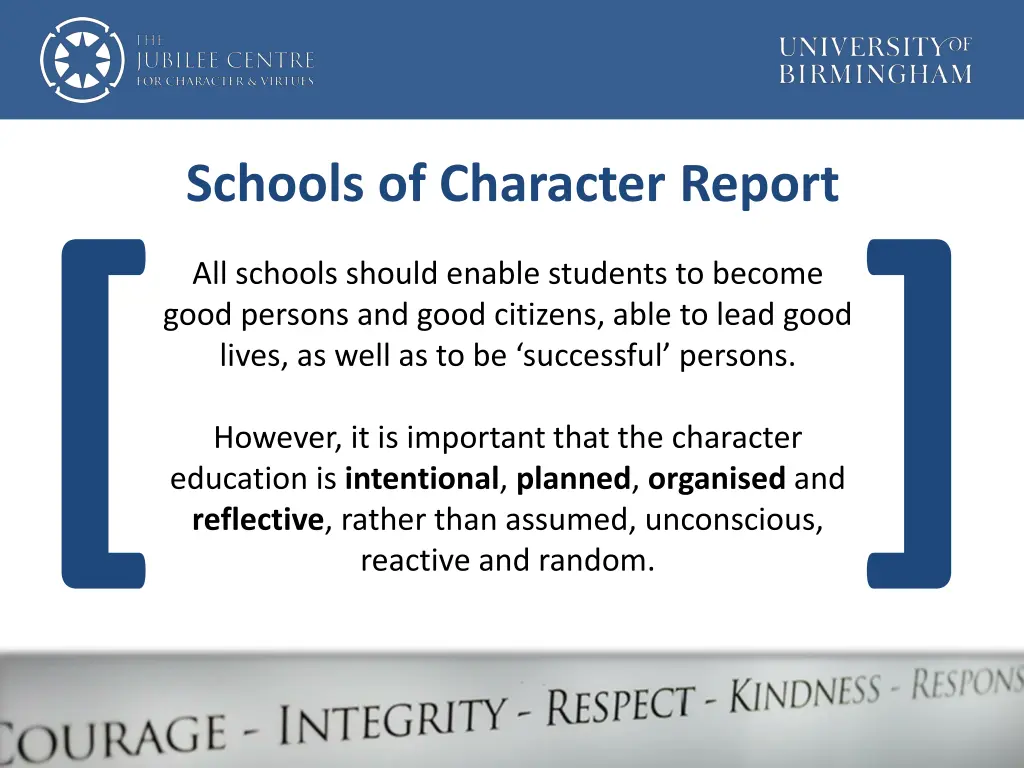 schools of character report