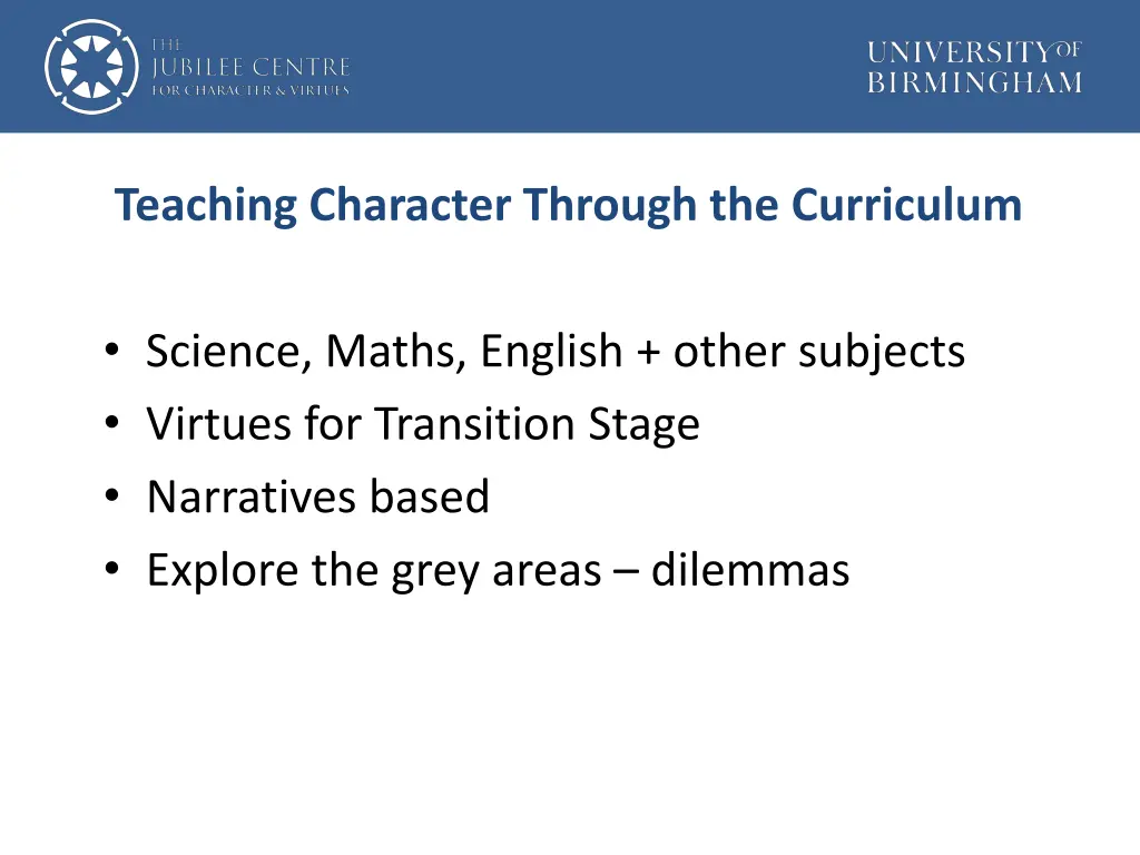 teaching character through the curriculum