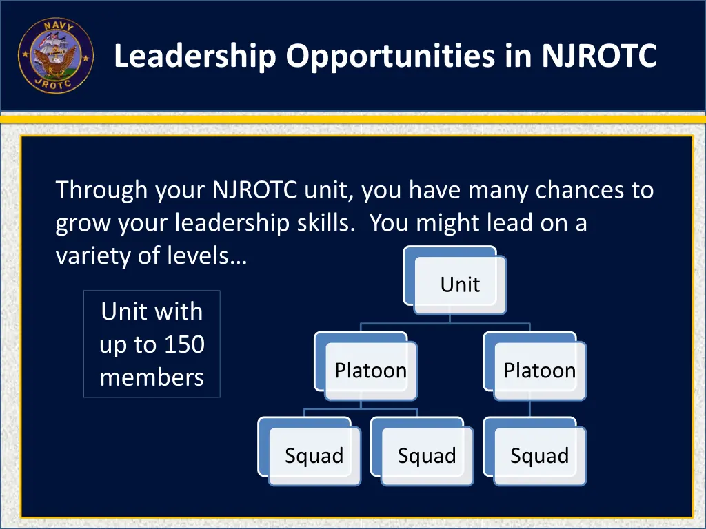 leadership opportunities in njrotc