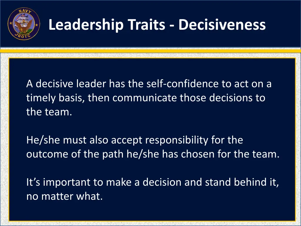 leadership traits decisiveness