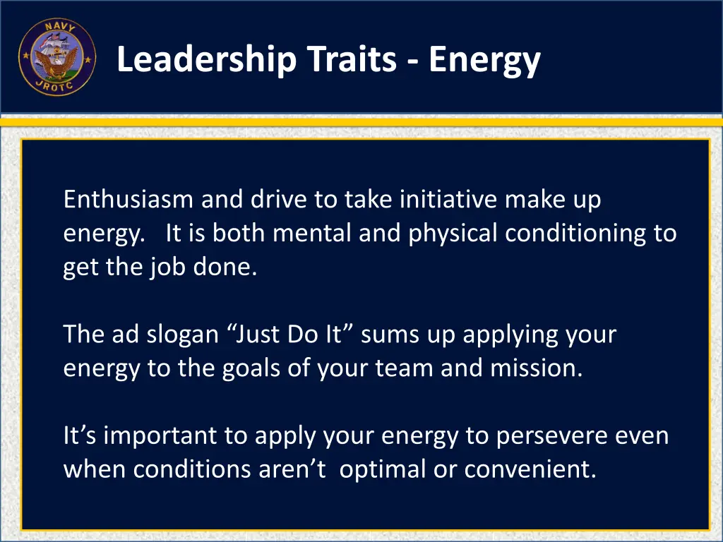 leadership traits energy