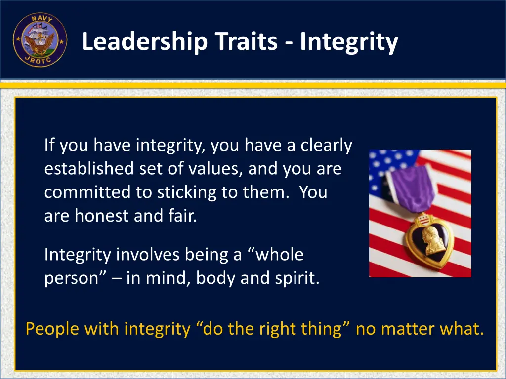 leadership traits integrity