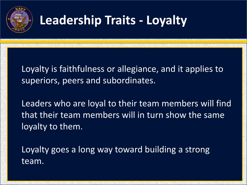 leadership traits loyalty