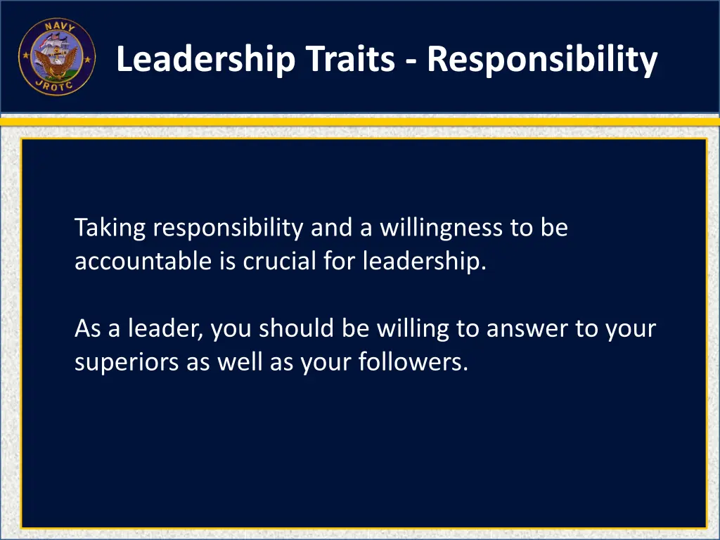 leadership traits responsibility