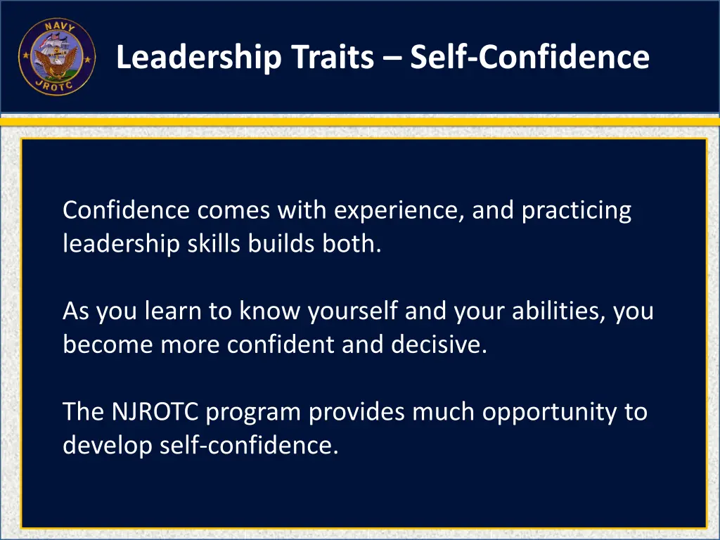 leadership traits self confidence