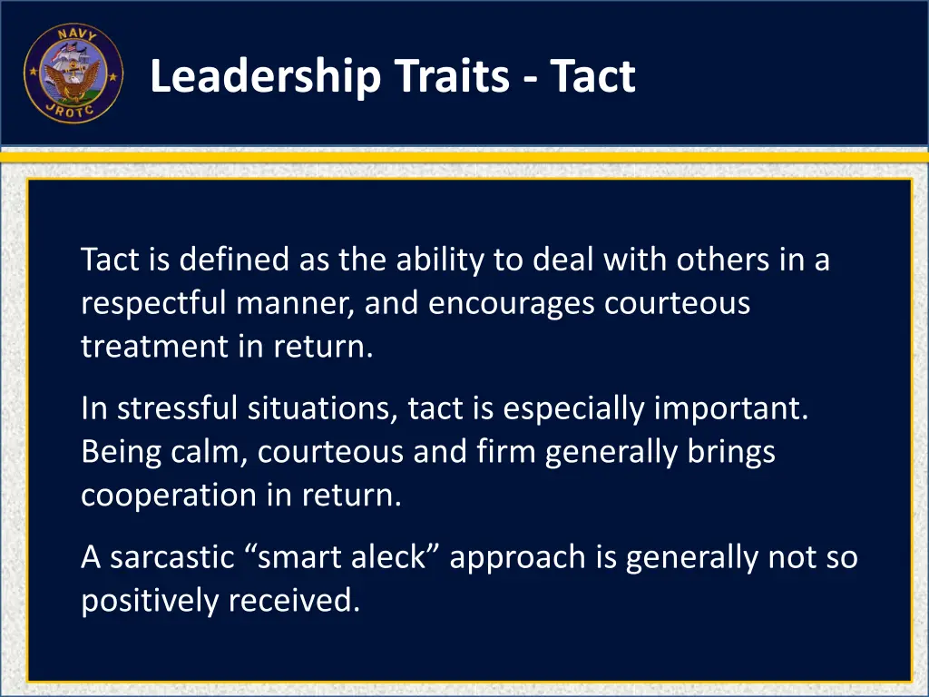 leadership traits tact