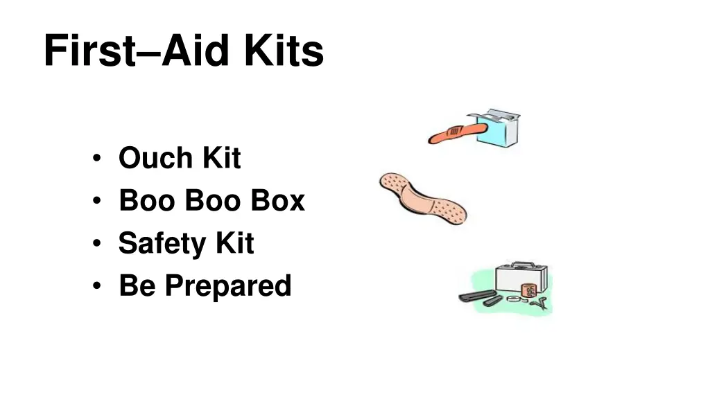 first aid kits