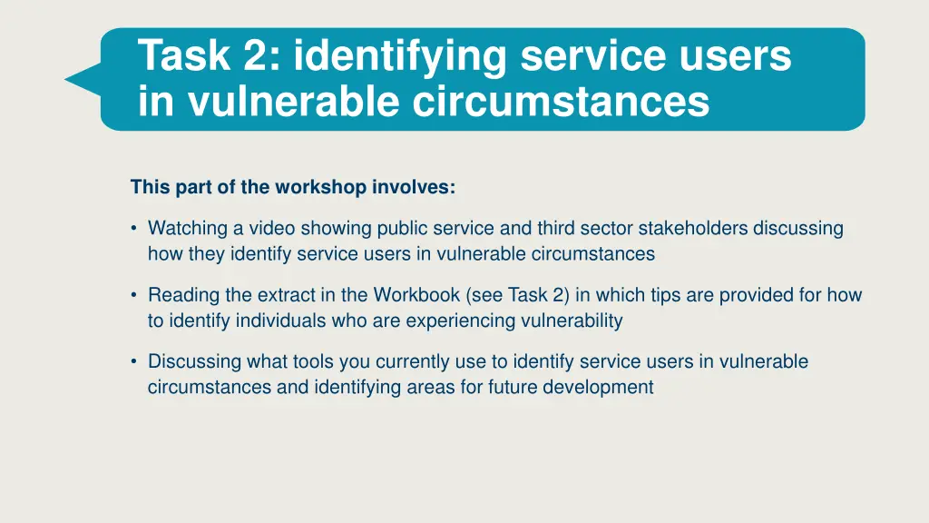 task 2 identifying service users in vulnerable