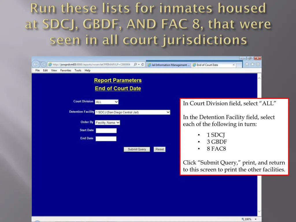 in court division field select all