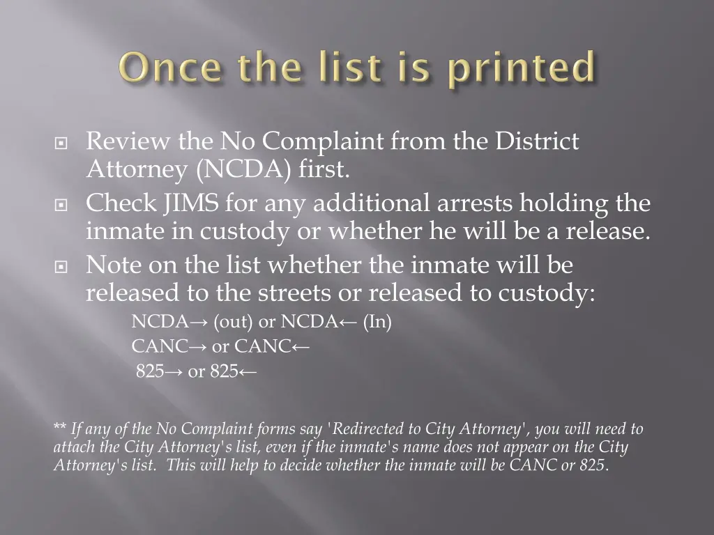 review the no complaint from the district