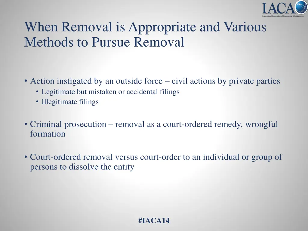 when removal is appropriate and various methods