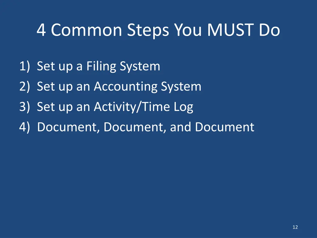 4 common steps you must do