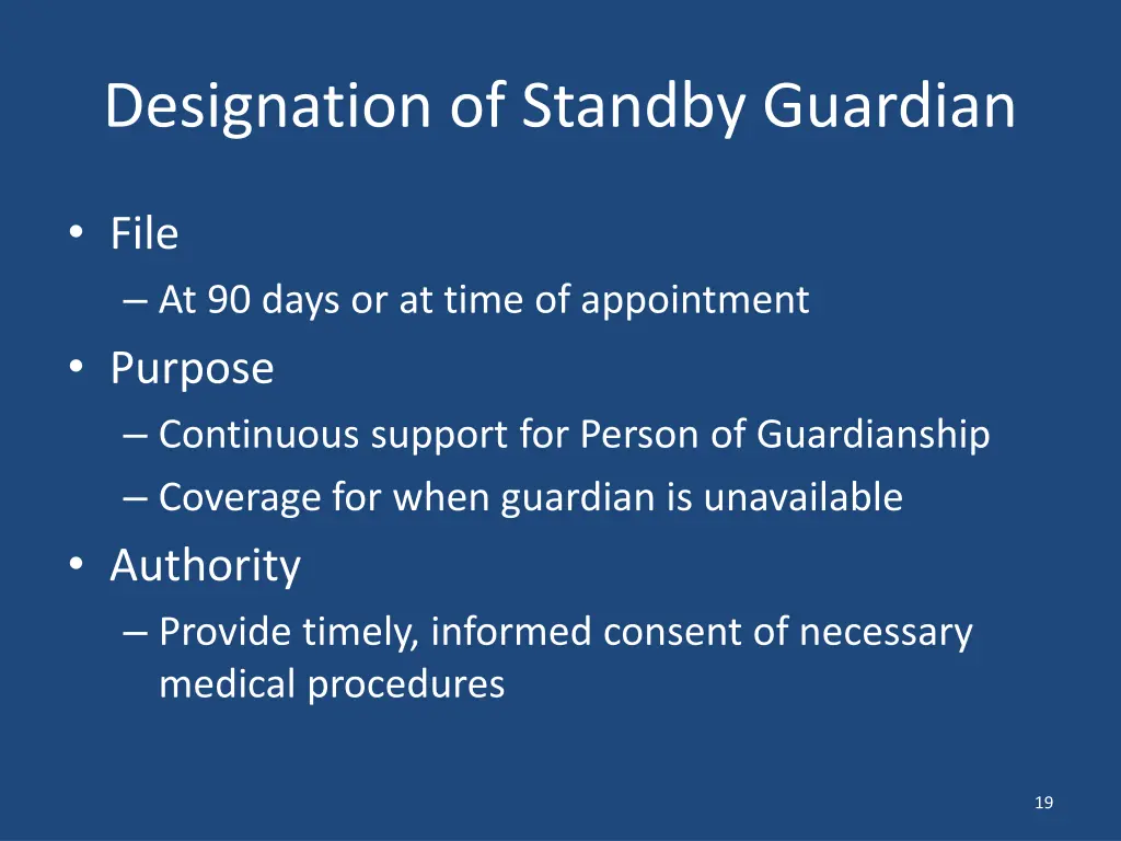 designation of standby guardian