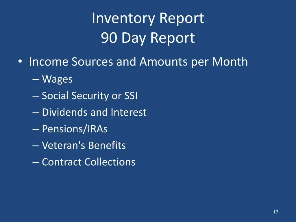 inventory report 90 day report 2