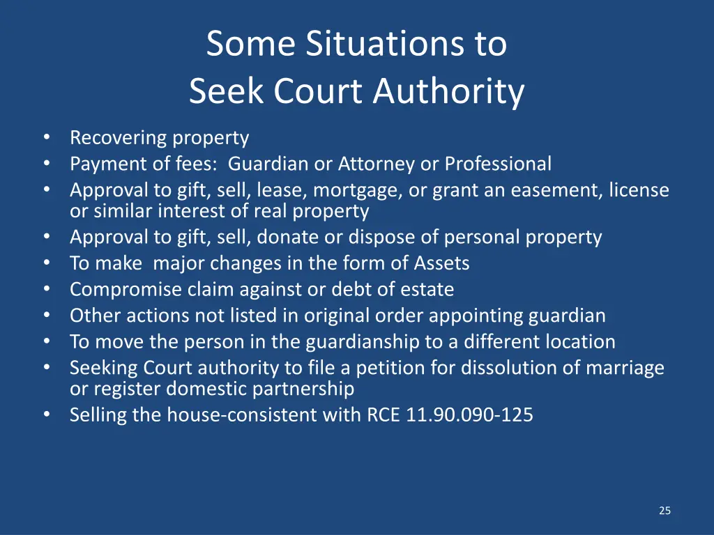 some situations to seek court authority