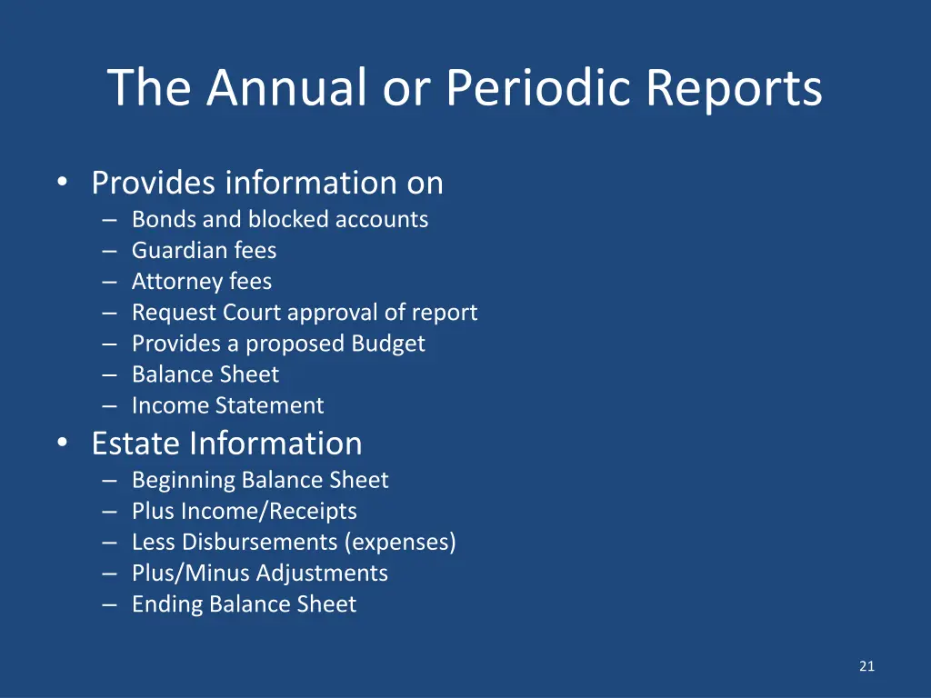 the annual or periodic reports 1