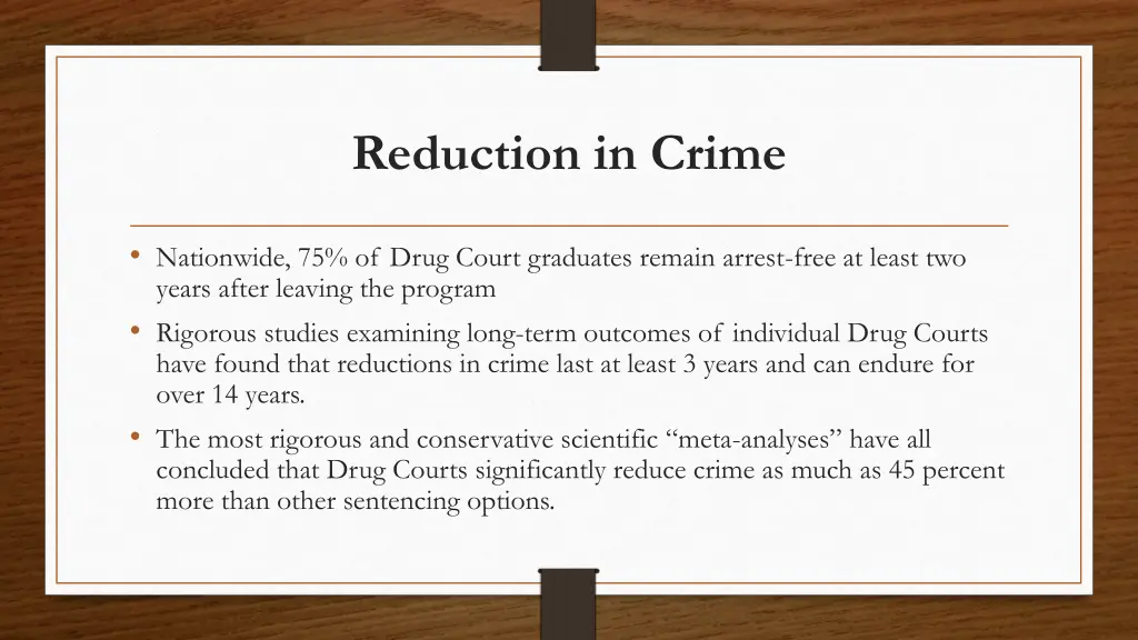 reduction in crime