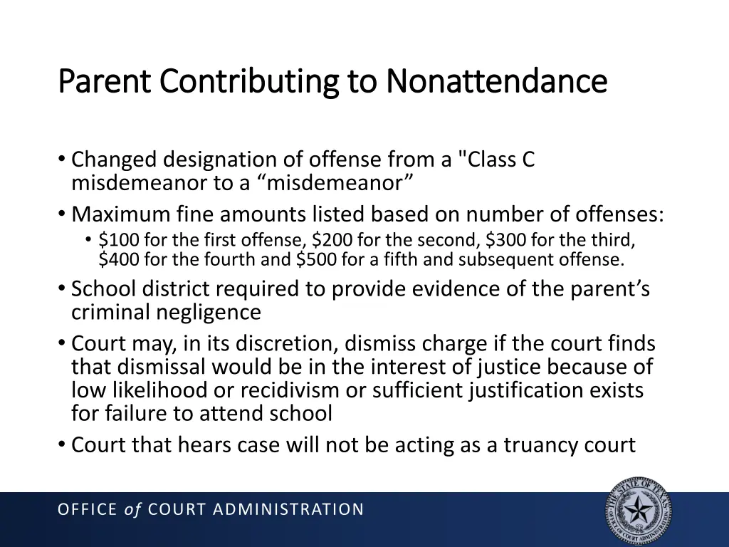 parent contributing to nonattendance parent