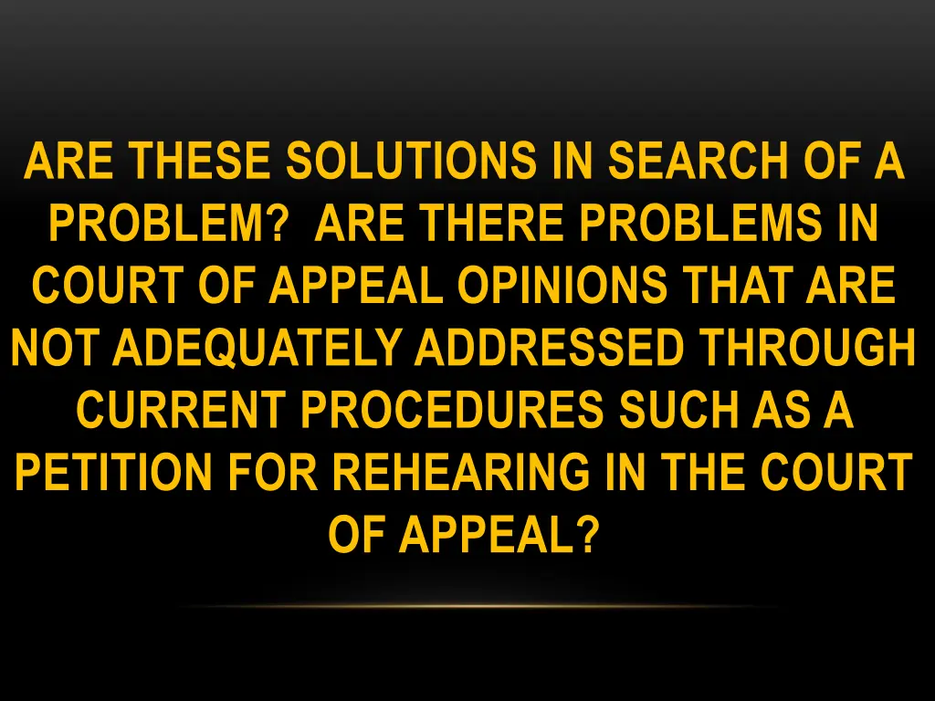 are these solutions in search of a problem