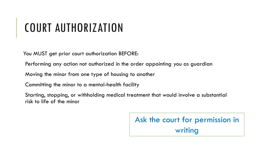 court authorization