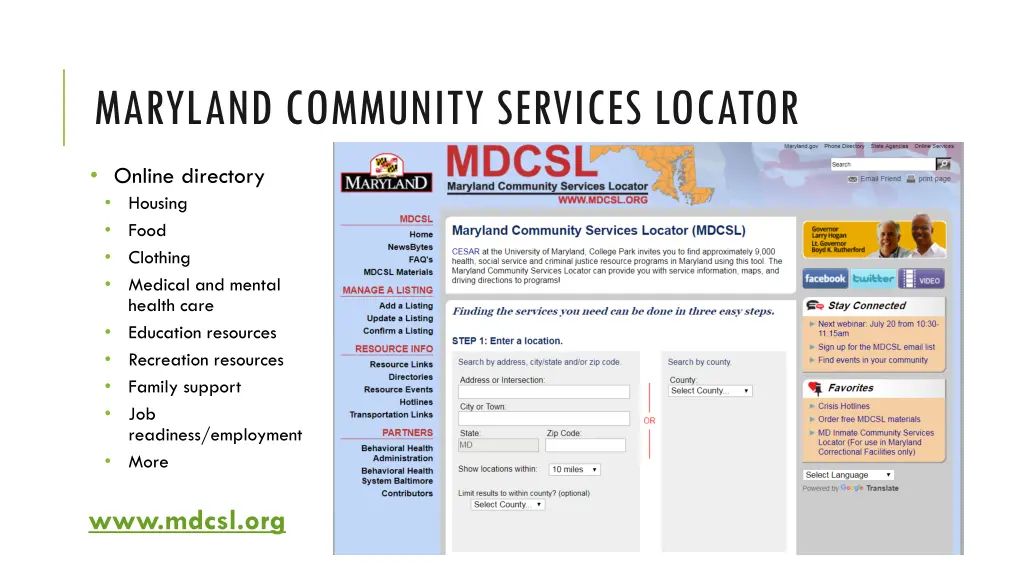 maryland community services locator