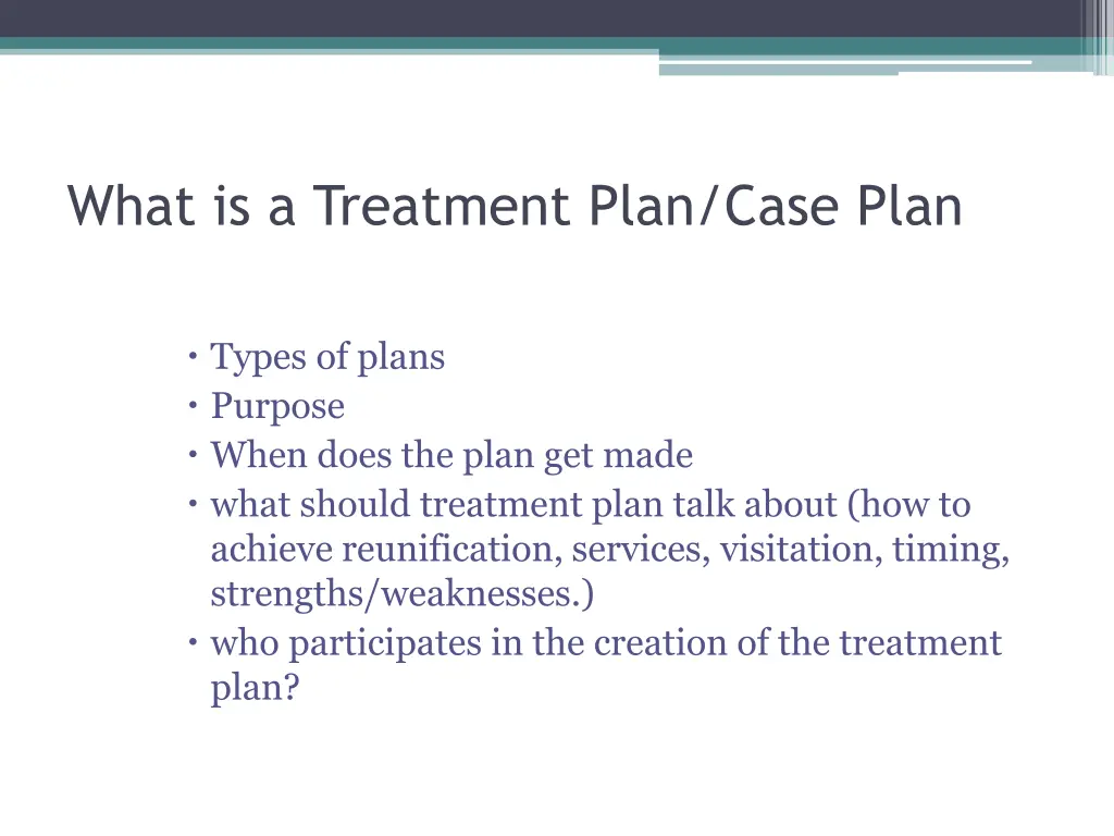 what is a treatment plan case plan