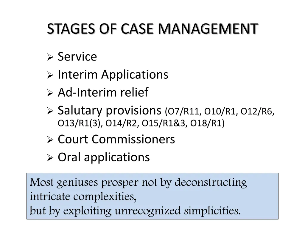 stages of case management