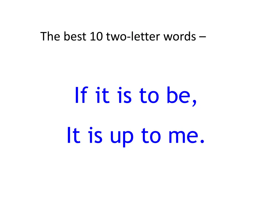 the best 10 two letter words