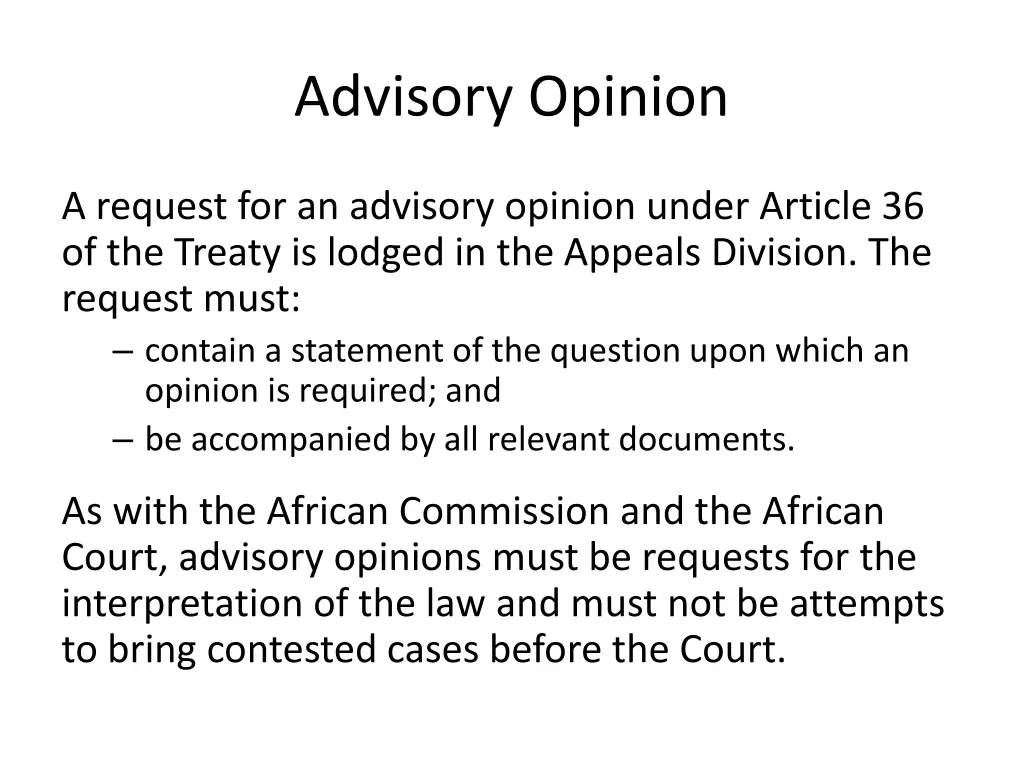 advisory opinion