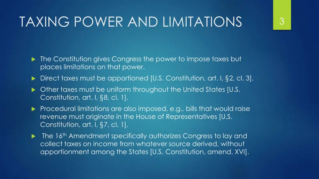 taxing power and limitations