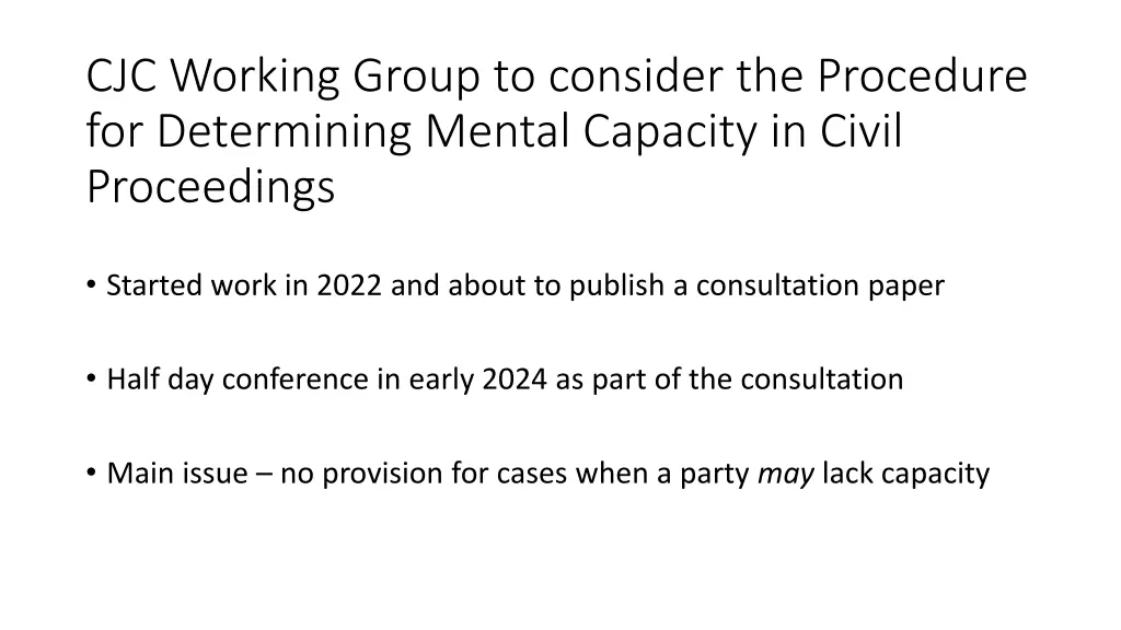 cjc working group to consider the procedure