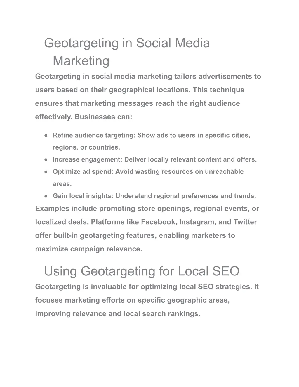 geotargeting in social media marketing