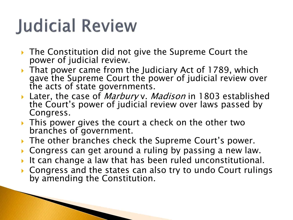 the constitution did not give the supreme court