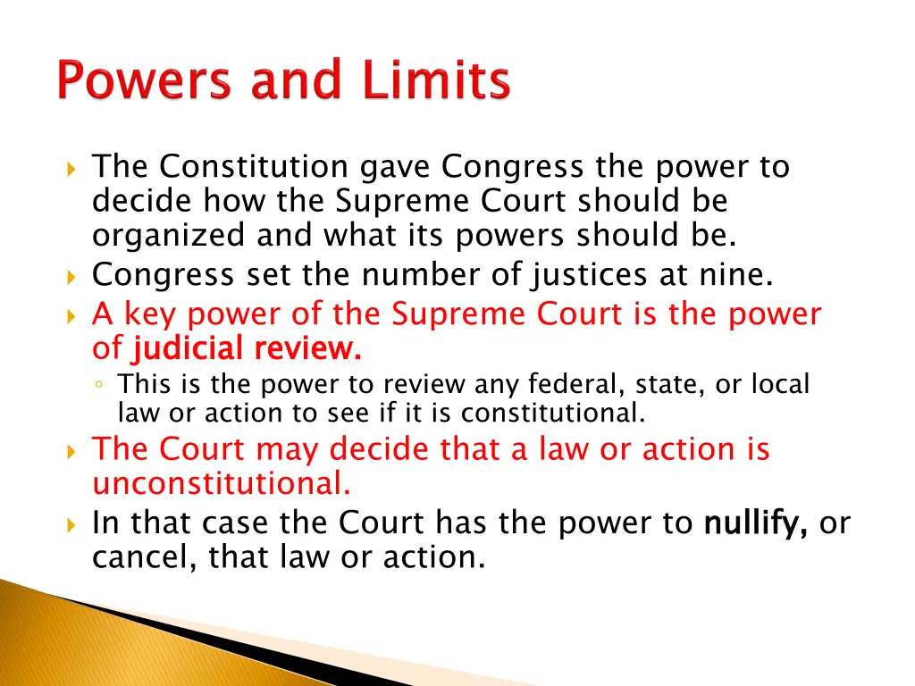 the constitution gave congress the power