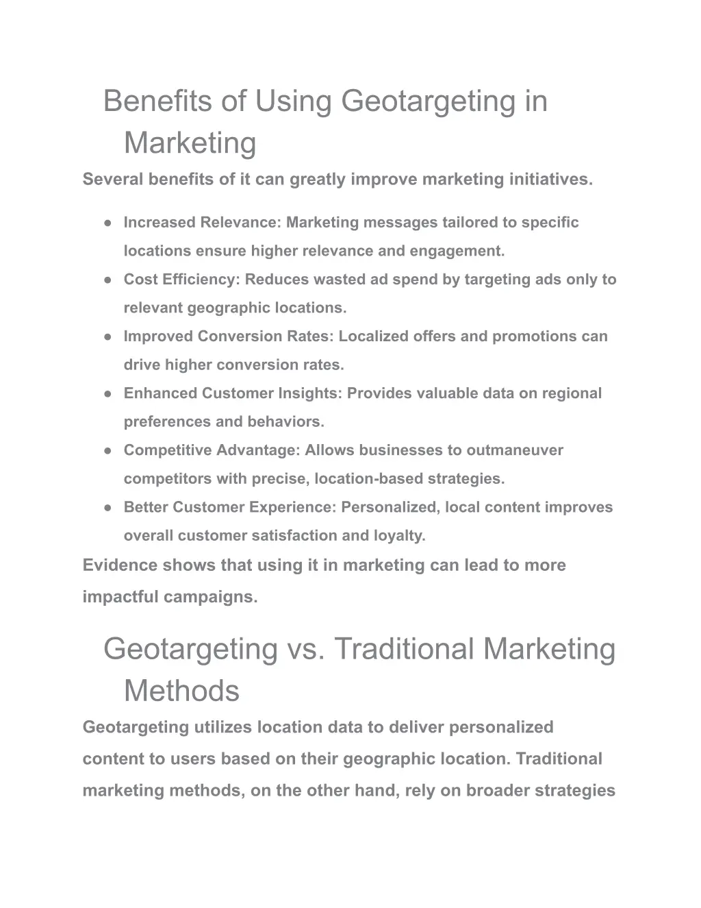 benefits of using geotargeting in marketing