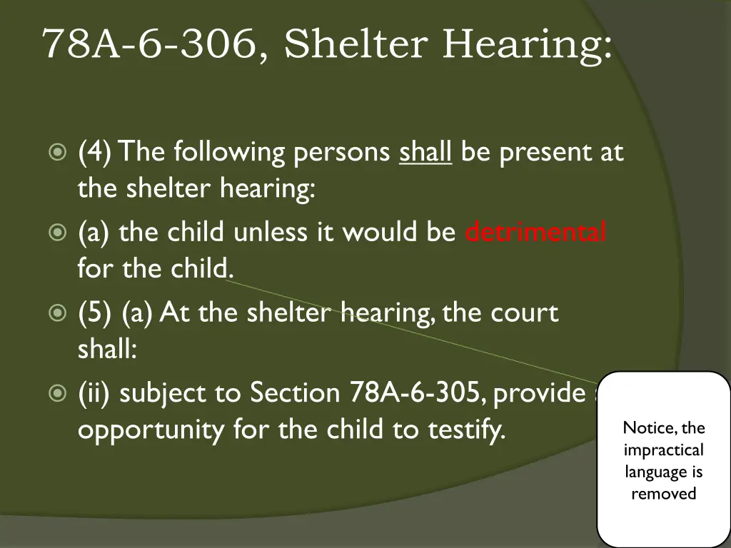 78a 6 306 shelter hearing