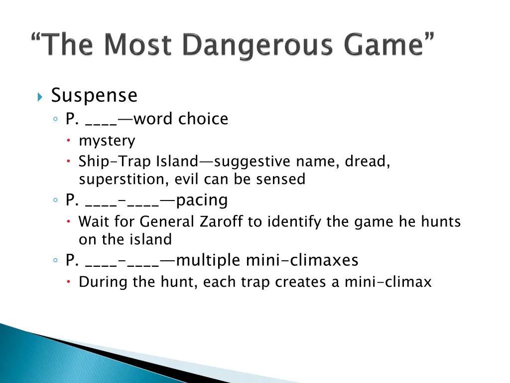 suspense p word choice mystery ship trap island