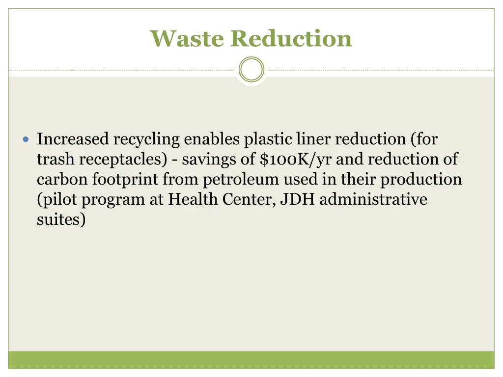 waste reduction