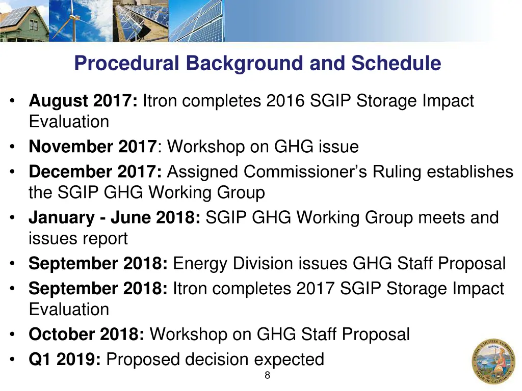 procedural background and schedule