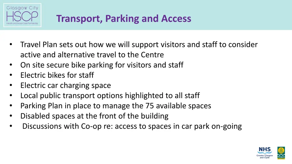 transport parking and access