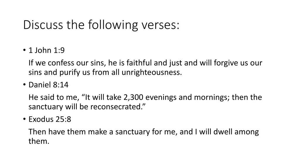 discuss the following verses