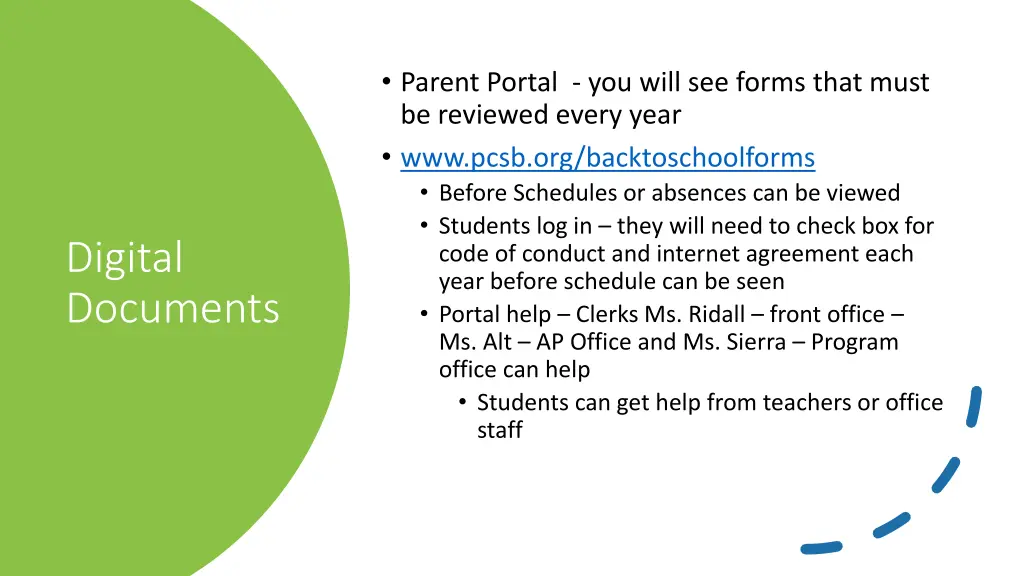 parent portal you will see forms that must