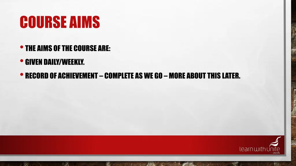 course aims