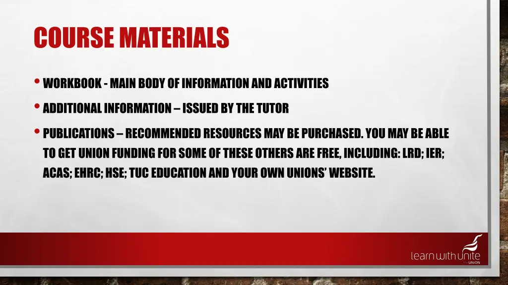 course materials