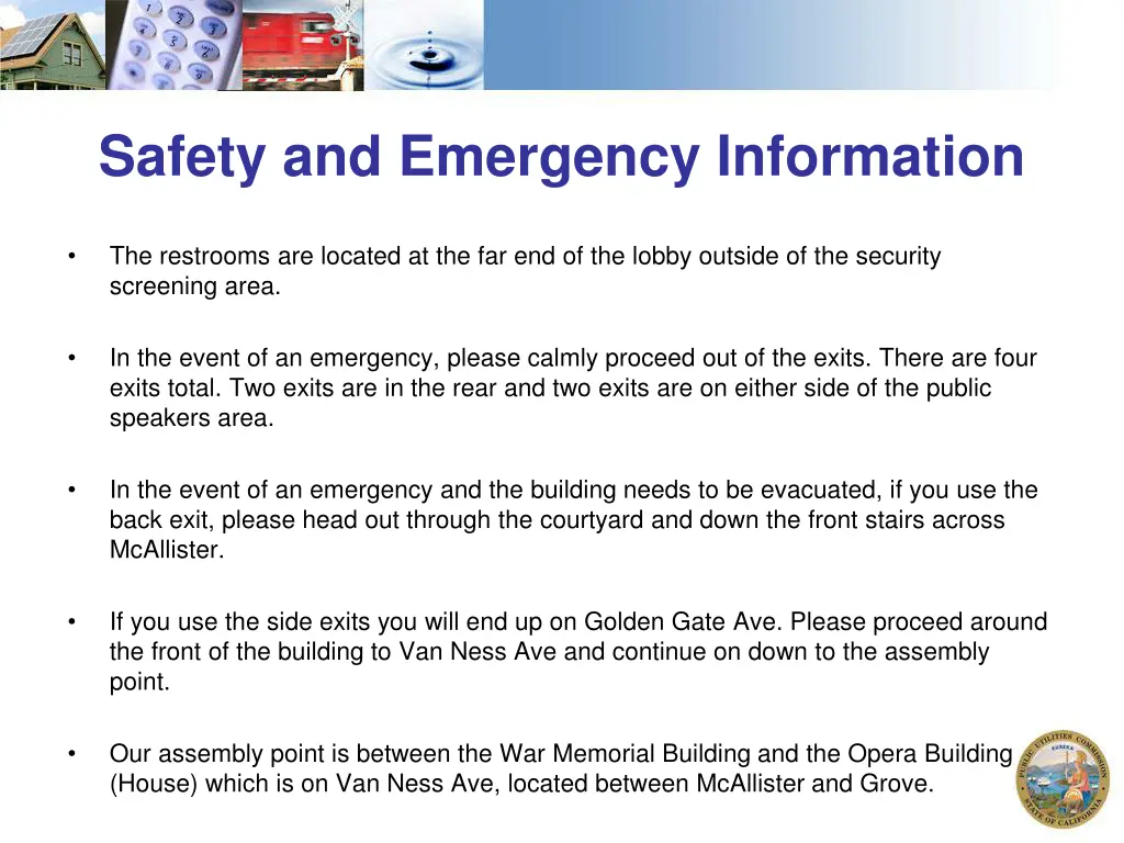 safety and emergency information