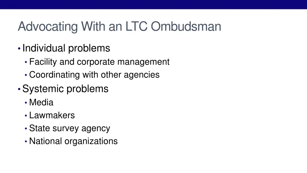 advocating with an ltc ombudsman